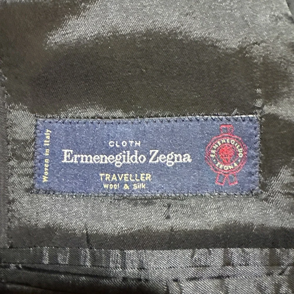 Ermenegildo Zegna Blazer Traveller Wool Silk Jacket Mens US 38R Black Italy Made